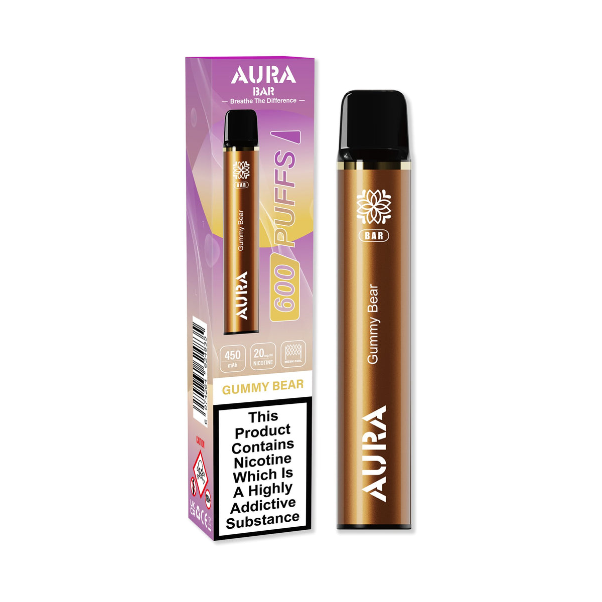 Aura Bar 600 Puffs Disposbale Vape Pod Box of 10