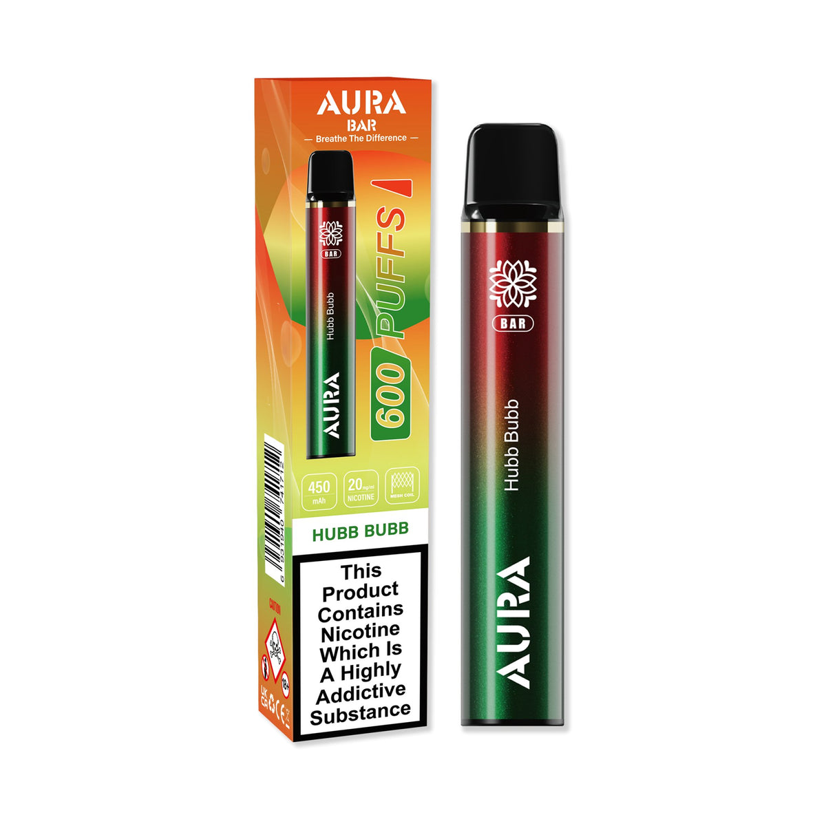 Aura Bar 600 Puffs Disposbale Vape Pod Box of 10