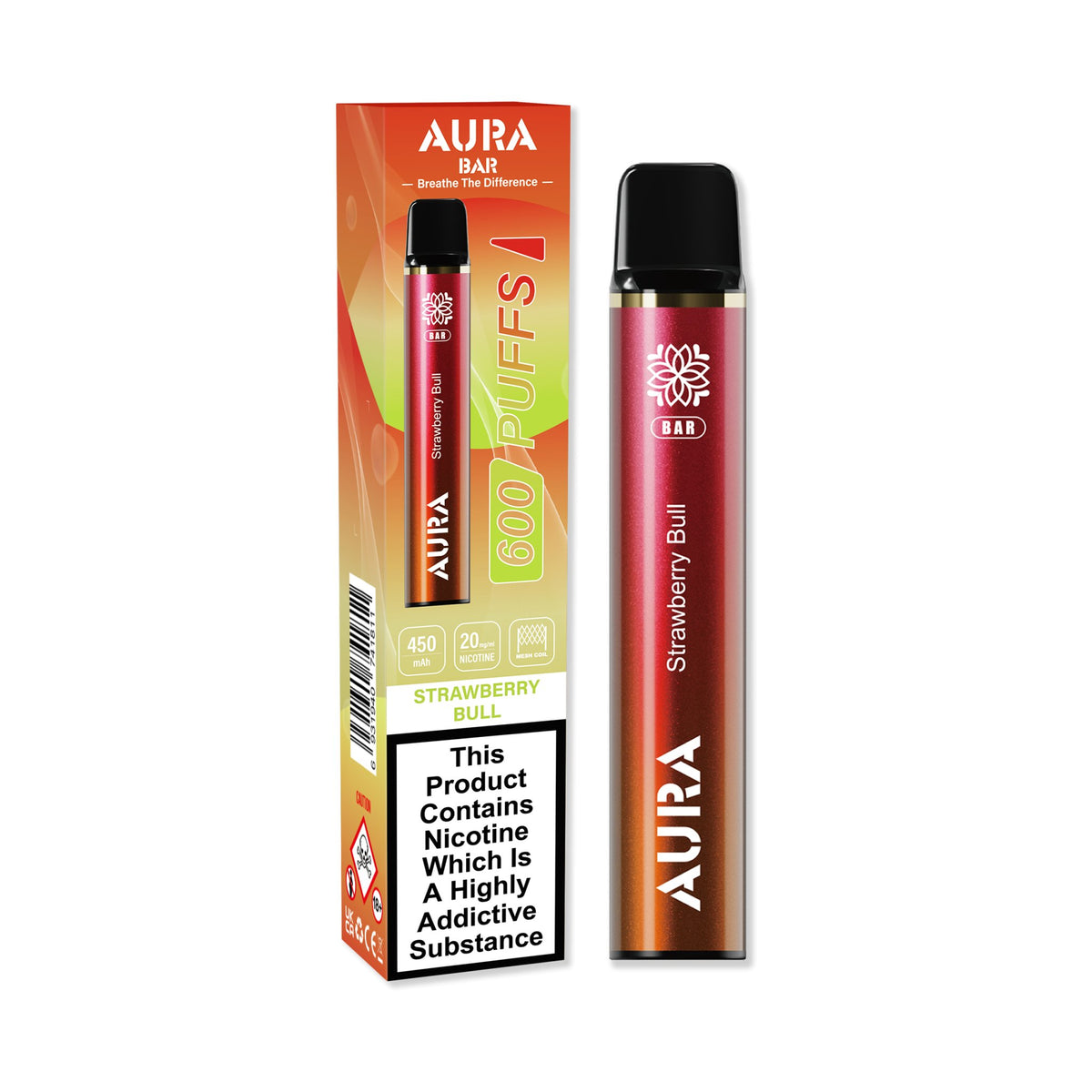 Aura Bar 600 Puffs Disposbale Vape Pod Box of 10