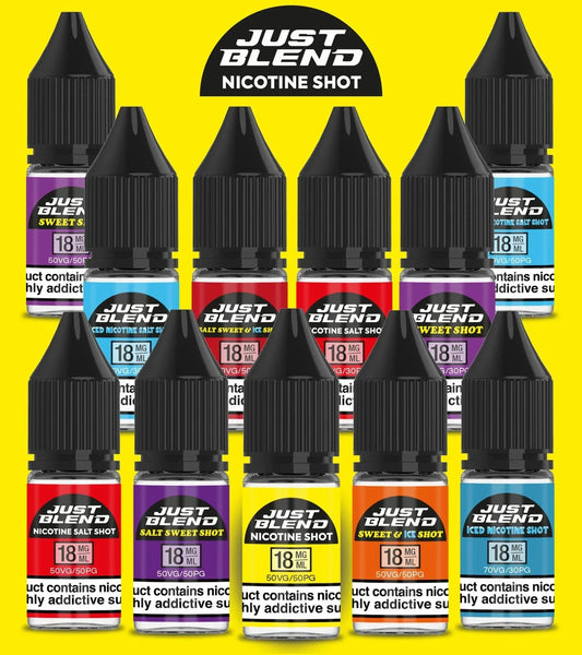 Just Blend Nicotine Shots - Salt Sweet Shot - 18mg/70vg - Box Of 100