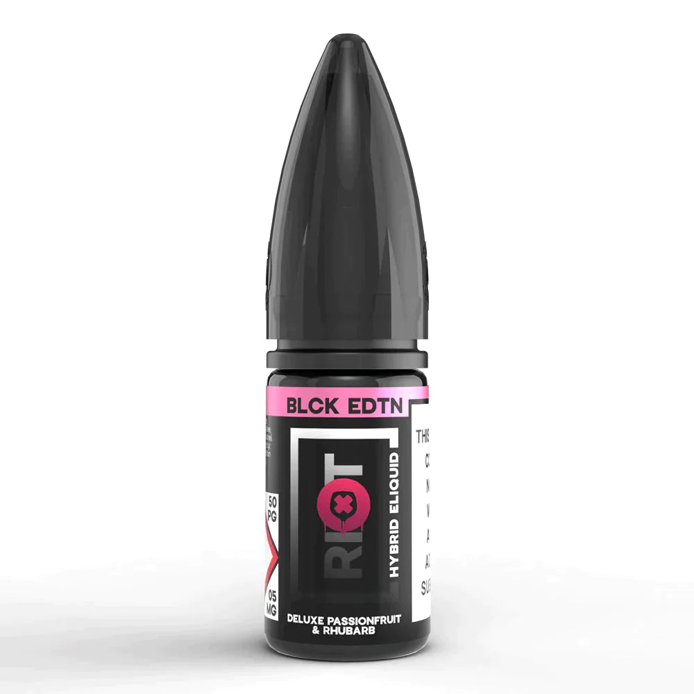 RIOT SQUAD BLCK EDTN - DELUXE PASSION FRUIT & RUBARB - 10ML NIC SALT (PACK OF 10)