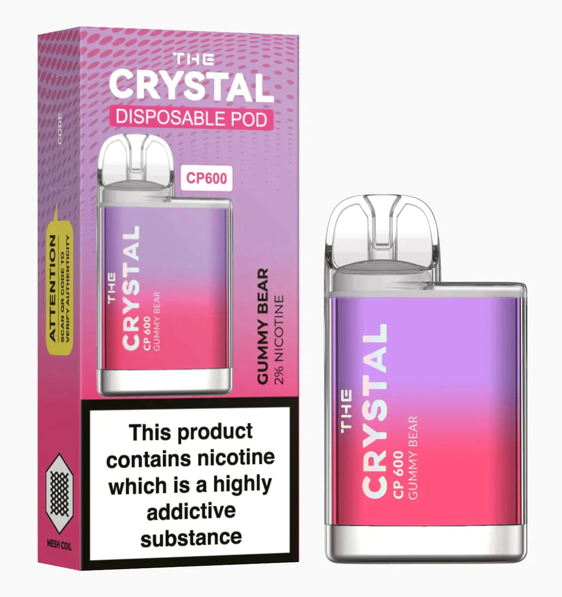 The Crystal CP600 Disposable Vape Puff Mini Pod Box of 10